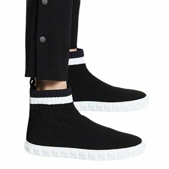 Stuart Weitzman Shoes - Stuart Weitzman Coverall Knit Pull On Sneakers Retail $598 size 7.5 Black NWT